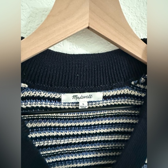 Madewell // NWOT Striped Johnny-Collar Sweater Tee - Picture 9 of 9